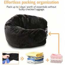 Unfilled Soft Plush Travel Pillow, Can Be Used As Storage Travel Pillow, Suitable For Travel, Travel Essential, Vacation Accessory, Portable, Suitable For School Use. - Multicolor - View 9