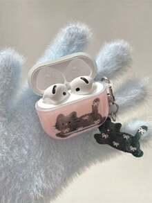 Casing Pelindung Pods Kucing Pita Merah Muda untuk Anak Perempuan, Pod 4, Pod 3, Kompatibel dengan Casing Earphone Apple Pro Generasi ke-2, Bluetooth Nirkabel Generasi ke-3, Pods Generasi ke-2, Pod Pro Generasi ke-4 5 - Berwarna merah muda - View 4
