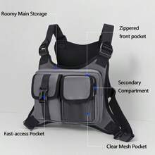NYXIA Tas Dada Taktis Outdoor Pria, Tas Selempang, Rompi Multifungsi, Rompi Lari Olahraga, Tas Sepeda dengan Strip Reflektif - MultiWarna - View 5