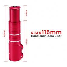 可調式自行車把手延伸桿,120/155/185mm 把手升高器,適用 28.6mm 前叉管,山地車與公路車配件 - 紅色 - 查看 5