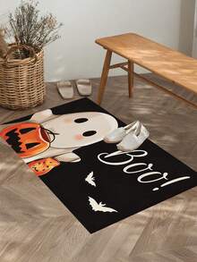 1/2pcs Halloween Cute Ghost Style Kitchen Rug And Mat, Halloween Home Decor, Non-Slip Pumpkin Floor Mat, Halloween Holiday Kitchen Carpet - Multicolor - View 7