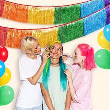 1pc/2pcs/3pcs/4pcs/5pcs/6pcs Rainbow Fringe Garland Banner Metallic Foil Tinsel Hanging Decoration Colorful Party Streamer For Birthday Party Pride Decorations Carnival Wedding Babyshower Photo Backdrop Indoor Outdoor Decor - View 7