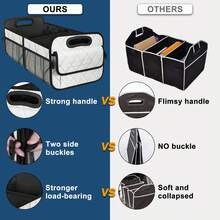 1PC Car Trunk Organizer Bag, 6-Pocket Design, 50L Waterproof Polyester Material, Black, Unisex. 1 Car Trunk Organizer Bag - Car Storage Box With 6 Pockets - Car Accessories - Luggage - Trunk - A - View 7