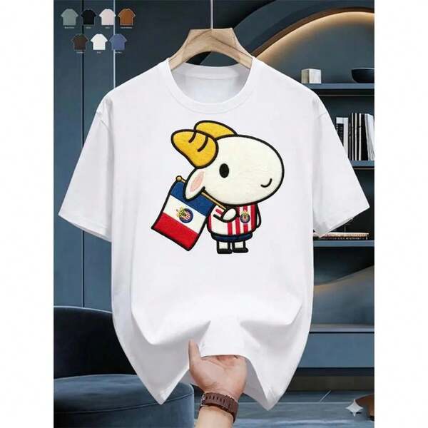 Playera de manga corta estilo fútbol con efecto bordado -  Guadalajara Chiva Rayada AJVW