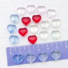 20pcs Glass Transparent Heart-Shaped Perforated Beads Jewelry Making DIY Earrings Pendant Various Design Charms For Jewelry Making Bracelets Necklace - Multicolor - View 10