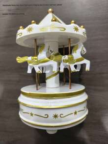 1pc Rotating Carousel Music Box, Mechanical Driven, No Battery Required, Cake Shaped, Gift, Valentine's Day, Christmas Gift, Decorative Ornament - A - View 12