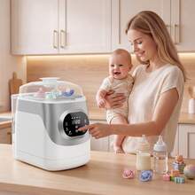 4-In-1 Baby Bottle Washer,Baby Bottle Sterilizer And Dryer, Electric Steam Sterilization,Large Capacity For 6 Glass & Plastic Bottles, Baby Need - US A Type Plug(110-127V) - View 12