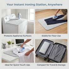 Portable Quilted Silver-Coated Ironing Pad, Foldable, Suitable For Washing Machine, Dryer, Desktop And Other Scenarios, Convenient For Ironing Clothes Anytime, Suitable For Travel And Home Use - Silver-coated Fabric Quilted Check Pattern - View 5