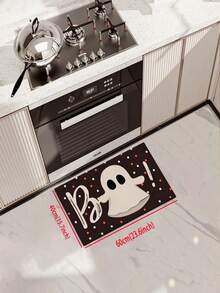 1/2pcs Halloween Kitchen Decor Rug, Cute Ghost Kitchen Rug And Mat, Non-Slip Washable Absorbent Kitchen Accessories Decorative Mat - Multicolor - View 10