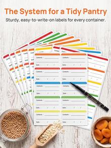 40/20/1pc Colorful Removable Freezer Food Storage Labels, Waterproof Food Labels, Kitchen Storage Date & Content Marking, Residue-Free Paper Labels, Suitable For Meals, Containers, Kitchen Essentials, Back To School, School Supplies - Multicolor - View 7