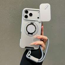 Order & Follow Store To Get Free Lanyard, Lens Slide Cover Kickstand Anti-Drop Phone Case + Braided Rope + Wrist Strap Phone Case / Compatible With Apple 18PROMAX/18PRO/17PROMAX/16promax/15promax/14promax/13promax/12promax/11promax/Compatible With Samsung S26/2524321u Phone Case Compatible With Xiaomi 17TPRO Compatible With Honor 600PRO Compatible With Huawei Compatible With OPPO Compatible With Vivo Compatible With Moto Compatible With Transsion - Silver + Braided Rope - View 3