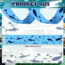 AFYPRTY 1pc Ocean Classroom Ceiling Decoration, Summer Whale Shark Hanging Banner, Ocean Theme Birthday Party Supplies, School Decoration - Style 1 - View 5