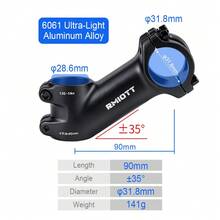 RMIOTT Bicycle Stem, Aluminum Alloy Mountain Bike Road Bike Handlebar Stem, 31.8*70/80/90/100/110mm Mountain Bike Accessories - Black - View 10
