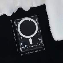 1個透明磁吸卡夾，3英吋壓克力磁吸卡夾，左右開口設計，愛心星星音符元素卡夾，偶像小卡展示，IDOLME，韓版專輯小卡收藏，磁吸手機卡夾，適用3英吋迷你小卡，小卡收納，偶像小卡展示收納盒，Apple手機背貼保護殼 - 卡套 - 查看 7