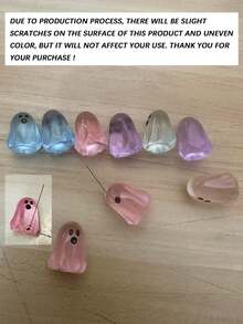 100/50/20/10pcs Glowing Mini Ghost, Halloween Party Fun Decor Gift, Suitable For Theme Party, DIY Party Decoration Accessories, Tabletop Decor, Garden Decor - Multicolor - View 10