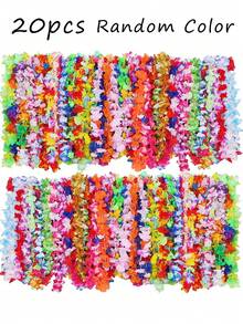1-50pcs/Set Colorful Hawaiian Leis, Tropical Flower Garlands, Hawaiian Leis, Party Favors, Headwear, Festival & Wedding, Beach Birthday Decoration, Party Supplies, Leis, Festival & Wedding Beach Decoration, Hawaiian Theme Party, Graduation - Multicolor - View 11