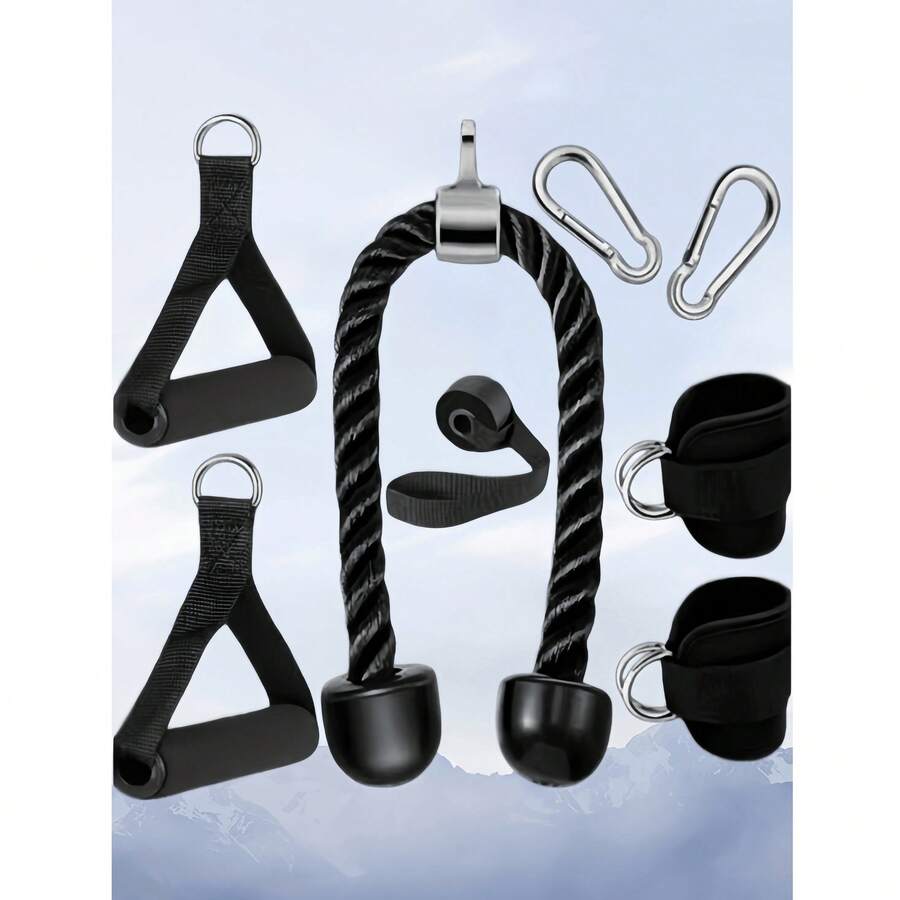 All-In-One Fitness Strength Training Accessories | Electroplated Lat Pulldown Bar, Rubber-Coated Grip And Specially Shaped Curved Bar - Black - View 1