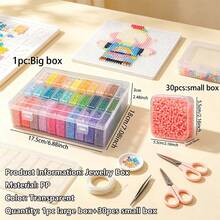 Portable Dust-Proof Jewelry Storage Box Set, Transparent Plastic Jewelry Organizer With 30 Independent Mini Boxes, Dust-Proof Portable Organizer For Rings, Earrings, Necklaces And Beads, Suitable For Storing Seed Beads, Perler Beads And Various DIY Craft Beads, Multi-Functional Travel-Friendly Display Box, Essential For Women - Clear - View 4