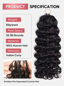 Tinashe Feather Crochet Human Hair Extensions Curly Pre-Separated Reusable Miracle Knots Boho Braiding Hair - SNatural - View 8