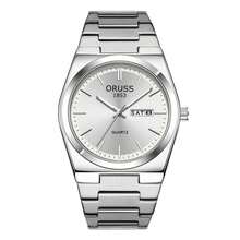 1 pieza Reloj de inoxidable impermeable y luminoso de moda, con pantalla de fecha y día, reloj de pulsera de cuarzo casual, adecuado para que los hombres lo usen en Halloween, Navidad, Día del Padre, cumpleaños, regreso a la escuela, estudiante, vacaciones, Día de San Valentín, citas, negocios, uso diario, regalo, festival de música, temporada de bodas y otras ocasiones - Blanco - Ver 7