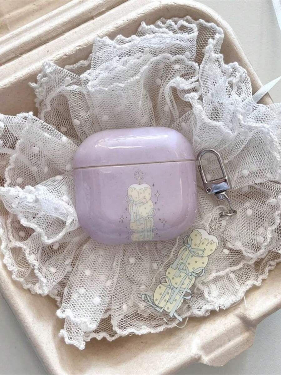 Ins Girl Gentle Purple Star Gift Candle Design Protective Case Compatible With Apple 4/Pro/1st/2nd Gen Wireless Bluetooth Earphones Soft Shell New - Mauve Purple - View 1