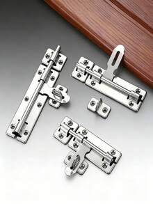 1pc Stainless Steel Sliding Latch With Screws, Suitable For Cabinets, Wardrobes, Sheds, Doors, Home Office Garage Storage, Household Door Locks, Shed Security Locks, Cabinet Locks, Home Security Locks - Multicolor - View 4