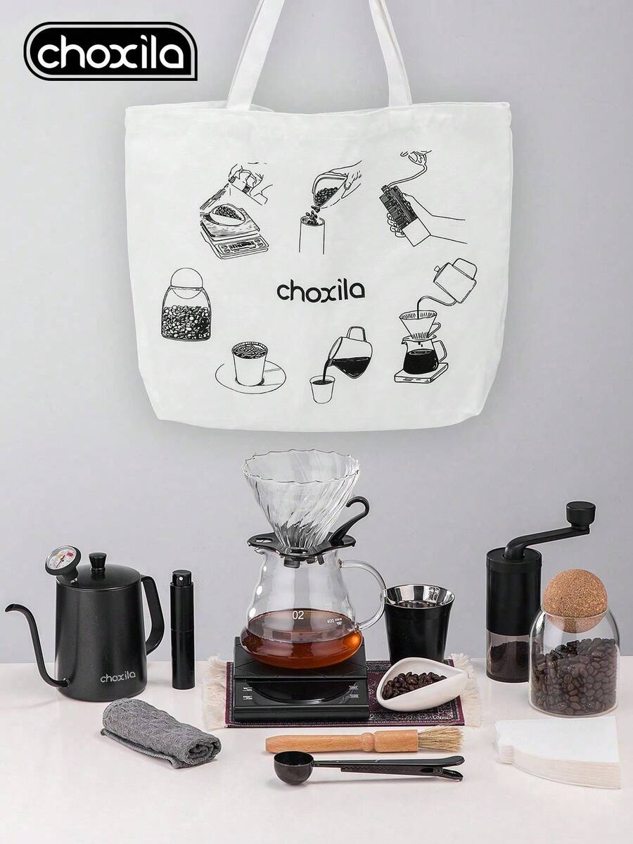 choxila 4/8/12/16pcs Coffee Set, Includes Coffee Pattern Storage Bag, Pour Over Coffee Pot Set, Drip Coffee Set, Holiday Gift, Coffee Accessories, Suitable For Coffee Lovers, Can Be Used For Camping, Home Gatherings, Afternoon Tea, Office And Bar - Coffee Set - View 1