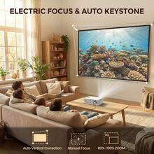 Smart Mini Portable Projector, Native 720P, Wired Home Theater Projector, 180° Adjustable Angle, Compatible With USB, Smartphone, TV Box, Laptop - High-Resolution Video Projector For Movies And Presentations - White - View 3