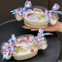 Set 10 buah (5 Cangkir + 5 Tutup) Kotak Kue Permen Plastik Transparan - Cocok untuk Kue, Buah-buahan, Makanan Penutup - Pesta Ulang Tahun, Pernikahan, Natal, Halloween - MultiWarna - View 1