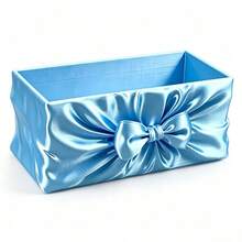 Bowknot Decor Storage Box Drawer Organizer Basket Cute Desktop Storage Bucket Suitable For Baby Clothes, Socks, Hair Accessories, Nursery Storage Organizer Box - Multicolor - View 12