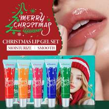 KORMESIC 5pcs Christmas Lip Gel Set, Moisturizing & Nourishing, Anti-Freeze & Anti-Cracking, Fades Lip Lines In Autumn/Winter, Prevents Dryness & Cracking, Lip Care Lip Balm & Lip Oil Set, Christmas Holiday Gift - Assorted - View 1
