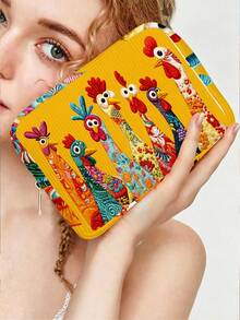 New Turkey Pattern Medical Bag, Medicine Storage Bag, Toiletry Bag, Travel Essential; Colorful Design, Suitable For Storing Medicine, Cosmetics And Various Travel Supplies; Portable Zipper Storage Bag -- Ideal Choice For Medicine And Medical Supplies Storage; Essential For Travel, Back To School Season And Outdoor Activities, Halloween Essential, Holiday Essential - Multicolor - View 6