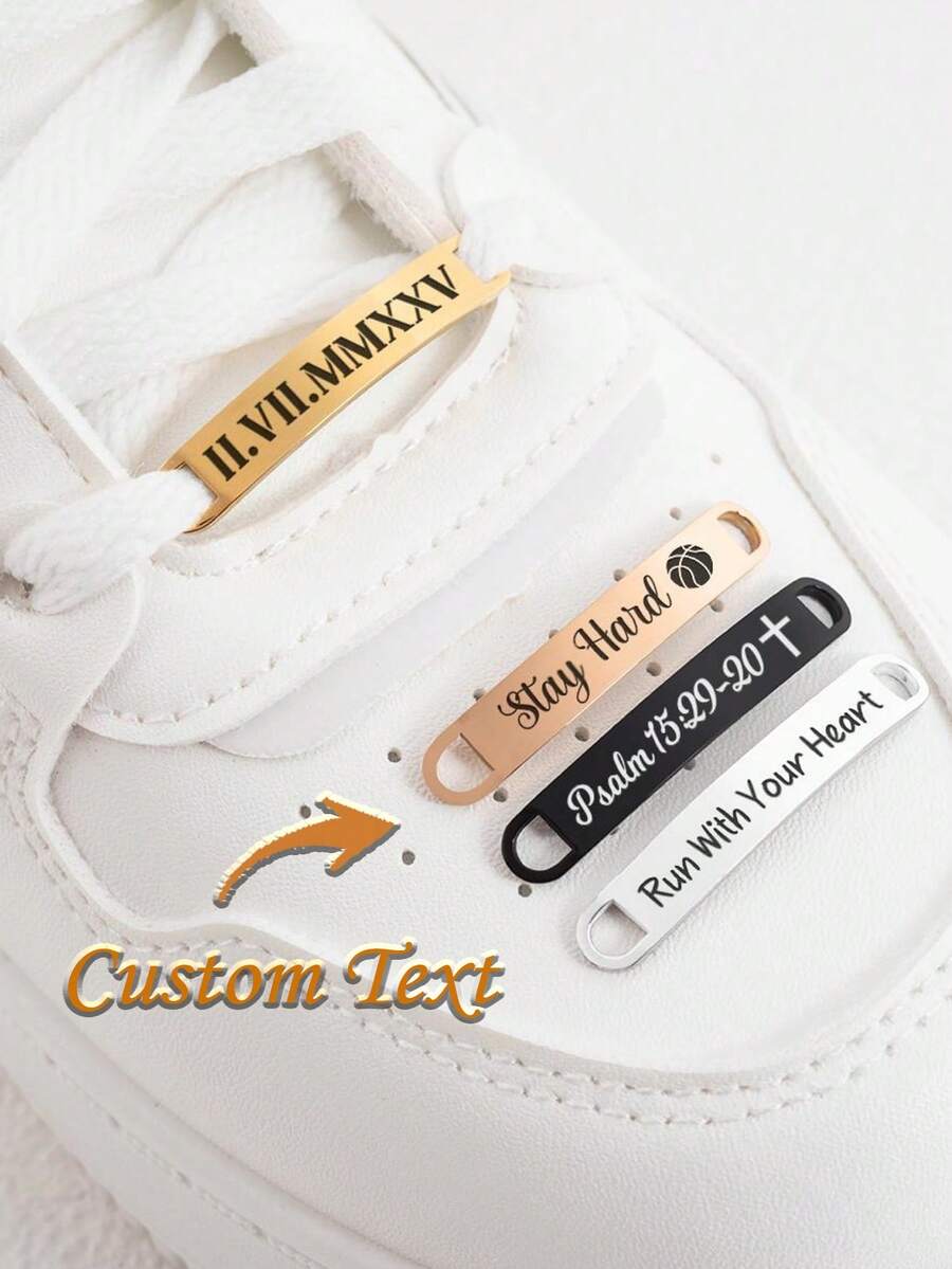 Running Shoes Tags, Shoe Tags, Customized Shoe Tags, Engraved Shoe Buckles, Metal Shoelace Charms, Stainless Steel Tags, Running Gifts - Multicolor - View 1