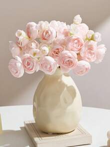 1pc Mini Cute Ceramic Vase, Minimalist White Decorative Vase, Cream Style Home Decor, Suitable For Living Room, Desk, Shelf, Coffee Table, Dining Table, Can Hold Fresh Flowers/Dried Flowers, Wedding Gift, Housewarming Gift, Graduation Gift - Solid Color Wavy - View 6