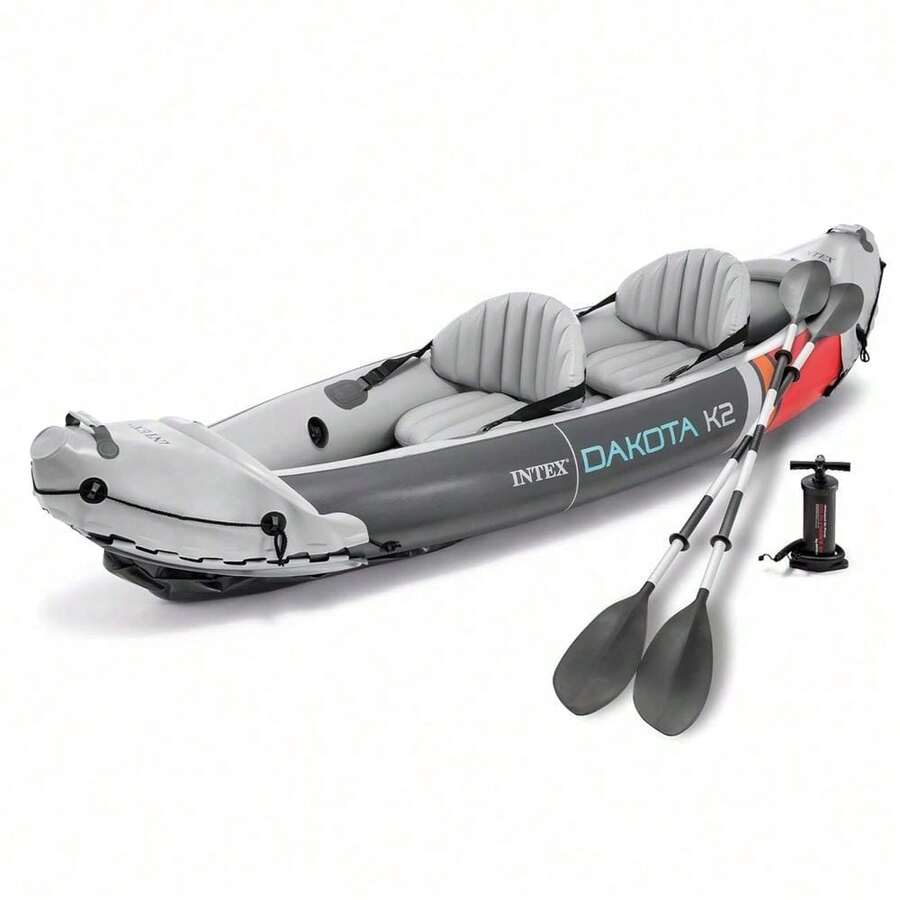 2Person Inflatable Kayak Set, Dakota K2 With 86in Oars And Pump - As Illustrated - View 1