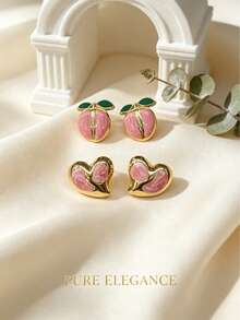 Ins French Minimalist Lightweight Fresh Girl Stud Earrings, Shell Heart Shape, Suitable For Summer Travel Classic Daily Accessory, Skin-Friendly Sweat-Resistant 304 Stainless Steel Material, Girls Graduation Memorial Gift, Y2K Millennium Girl Commute Beach Gentle Luxury Earring, Versatile For Campus, Beach, Date Multiple Scenes, Student High Cost-Performance Matching Accessory. Student Back To School Gift, Wedding Season Gift. - Multicolor - View 8