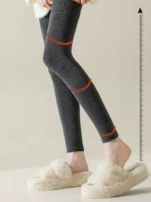 5/3/1 Pair Viral Super Thick Ribbed Heat Lock Thermal Over Knee Leg Warmers, Non-Slip Slim Solid Color Knee Sleeves For Winter Yoga Daily Outfit - Multicolor - View 2