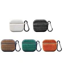 Compatible For AirPods 4 Pro 3 1/2/3 Dark Green Crocodile Pattern Round Leather Strap With Hook - Dark Green - View 4