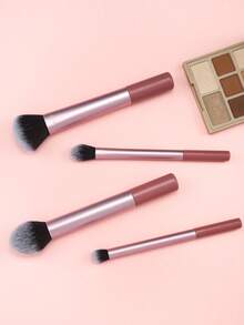 Set Kuas Makeup Multifungsi 2/4/6 Buah dengan Bulu Sintetis Ultra Lembut, Dilengkapi 2 Spons Kecantikan Bentuk Tetesan Air Mata, Kuas untuk Bedak, Perona Pipi, Alas Bedak, dan Perona Mata, Set Alat Kosmetik Portabel untuk Perjalanan, Cocok untuk Wanita Pemula dalam Makeup. - Berwarna merah muda - View 4