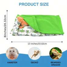 Comfortable Soft Bearded Dragon Sleeping Bag With Tail Opening | Cactus Print Double-Sided Reptile Warm Hide Bed, Also Suitable For Leopard Geckos And Small Lizards - Default - View 4