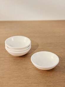 Haus Hana 1pc High-Quality Ceramic Condiment Dipping Dish, Pure White Multifunctional Plate, Household & Hotel Essential Christmas Gift - White - View 2
