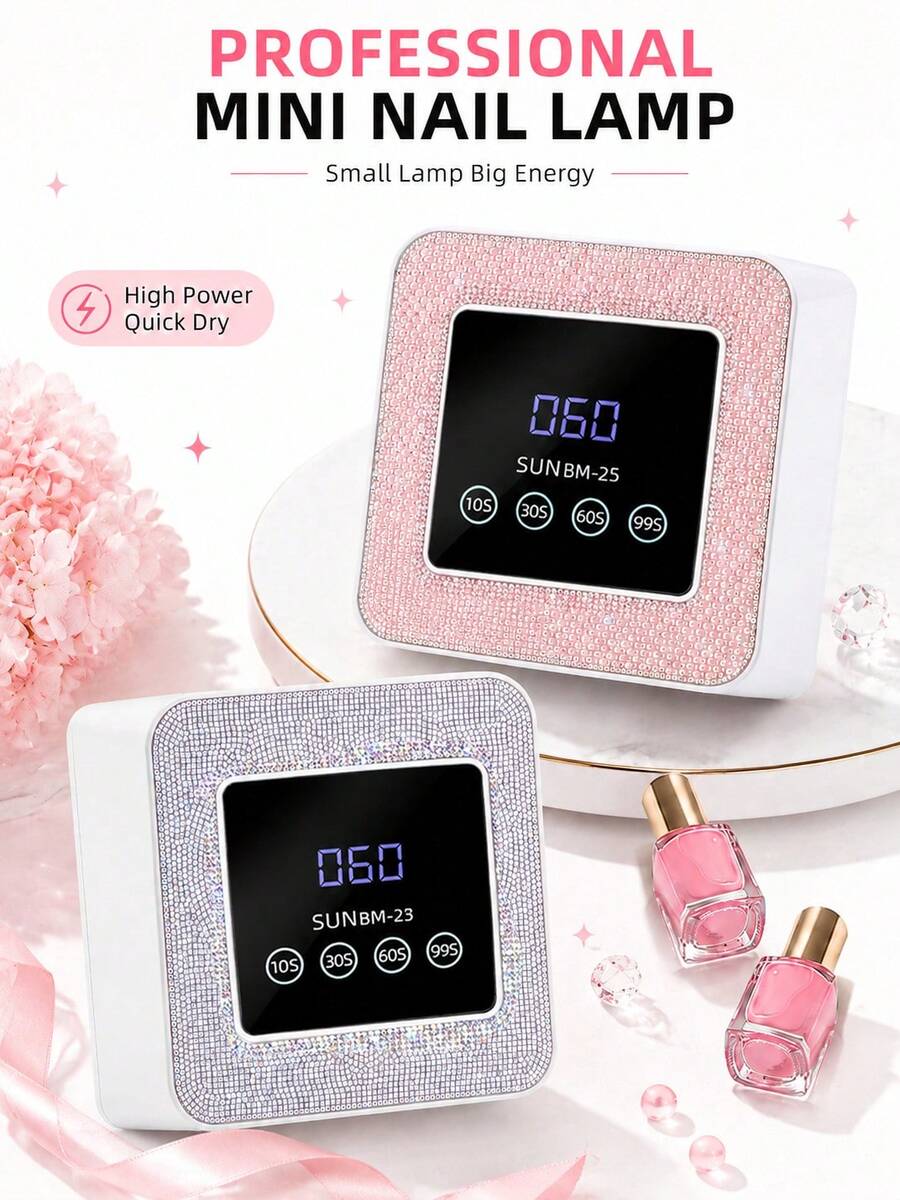 LIMEGIRL 鑽石美甲光療燈 36W UV LED 美甲烘乾燈 – 智能定時 10/30/60/99s 快速固化凝膠指甲油美甲機,專業 USB 美甲燈,適用於居家和美甲沙龍 - 彩色 - 查看 1