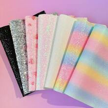 Glitter Perler Beads Iron-On Fabric Shiny Pink White Rainbow Gradient Leather Sequin Handmade DIY Material Tools - Multicolor - View 6