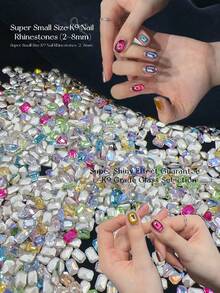 KIRAME 30 peças/50 peças/100 peças 4x6mm Retangular Octógono Ponta Traseira K9 Ultra Brilhante Cores Mistas Strass para Unhas, Arte de Unhas DIY em Casa, Salão de Unhas, Suprimentos para Unhas, Natal, Verão & Viagem Unhas, Presente de Festival - Multicolorido - Visão 11