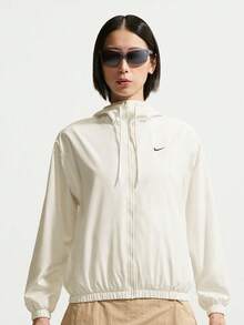 Nike 女款 AS W NK UV CLSSC 梭織連帽夾克 IM8162-133 - 米色 - 查看 1