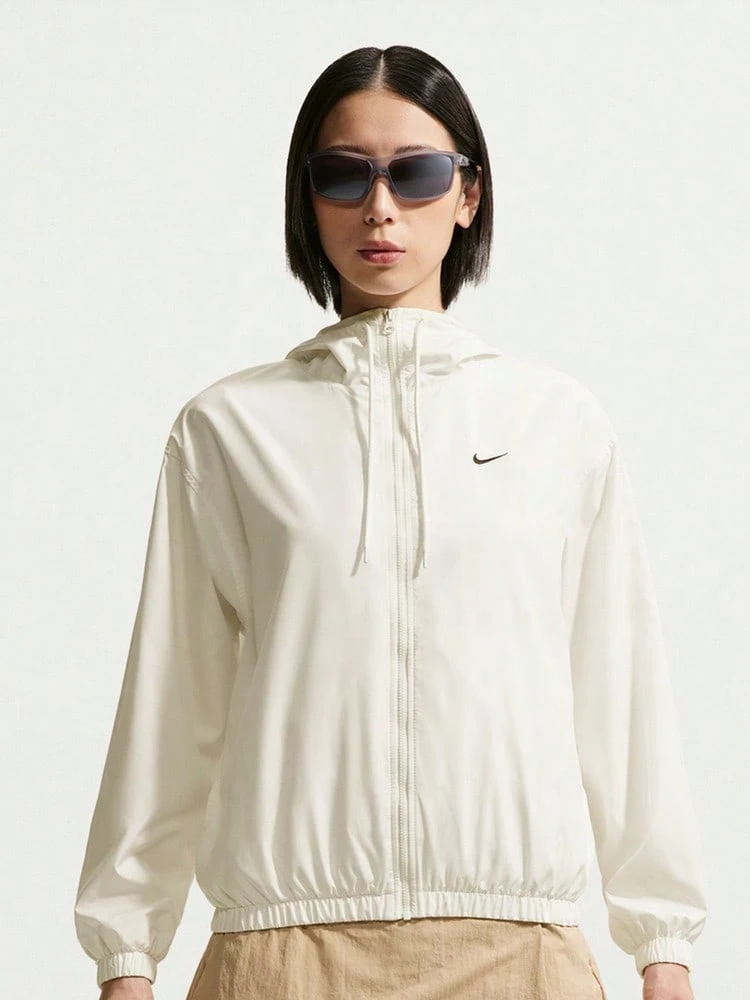 Nike 女款 AS W NK UV CLSSC 梭織連帽夾克 IM8162-133 - 米色 - 查看 1