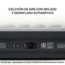 Colchón inflable para 3 personas con bomba integrada, soporta hasta 300 kg. Ocupa 25 veces menos espacio al guardarse, ideal para hogar diario, camping y cama auxiliar temporal. - Cama para 2 o 3 personas - Ver 8