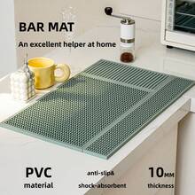 1pc/2pcs Nordic Style PVC Silicone Bar Mat, Rectangular 3 Sizes, Drainable Coaster Heat Insulation Pad, Heat Resistant, Waterproof, Oil-Proof, Non-Slip, Easy To Clean, Multi-Functional Decorative Tabletop Countertop Protector, Suitable For Home Kitchen Counter, Coffee Bar, Bar, Restaurant, Dining Table, Tea Shop, Office Desk - Multicolor - View 13