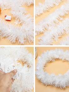 1pc Christmas Wreath Decoration With White Snowflakes, Christmas Tree Decor Accessory, Suitable For Christmas Home Wall Hanging, Stair Railing And Ceiling Hanging Decoration, Christmas - Multicolor - View 6