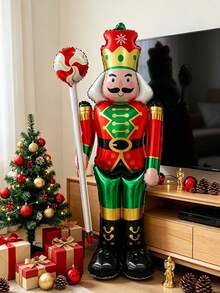 1PC Christmas Nutcracker Soldier Mylar Balloon Vintage Winter Floor Placement Decoration Festive Foil Balloon For Home Lobby Decor - Christmas - View 4